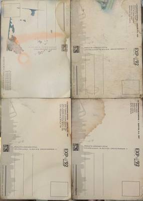 L121 LOTE 4 TARJETAS POSTALES TEMA 1992 EXPO Y OLIMPIADAS VER FOTOS