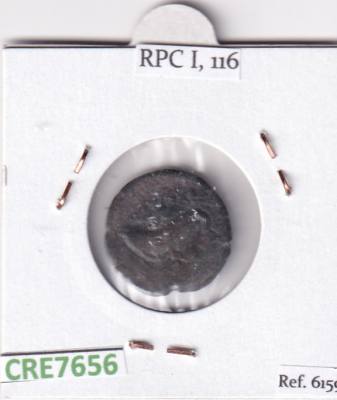 CRE7656 MONEDA IBERA  SEMIS CARTEIA FORTUNA CUPIDO SOBRE DELFIN 25 A.C