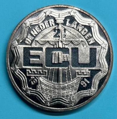 HEXP0112 MONEDA PAISES BAJOS 2 1/2 ECUS 1991 CUPRONIQUEL