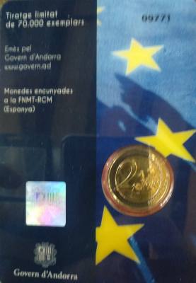 HEUR0621 MONEDA ANDORRA 2 EUROS 2022 (Acuerdo monetario) COIN CARD