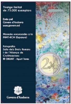 HEUR0628 MONEDA ANDORRA 2 EUROS 2018 (Derechos humanos) COIN CARD