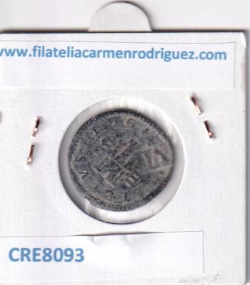 CRE8093 MONEDA ESPAÑA FELIPE III 1604 4 MARAVEDIS SEGOVIA RESELLO COBRE