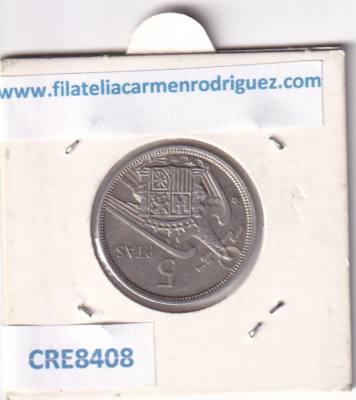 CRE8408 MONEDA ESTADO ESPAÑOL 1957 *73 5 PESETAS GIRADA A LAS 11