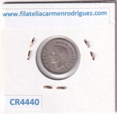 CR4440 MONEDA NUEVA ZELANDA 6 PENIQUES JORGE VI 1943 PLATA