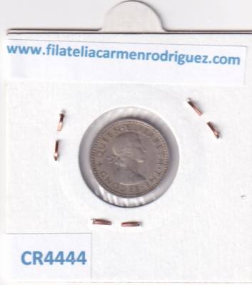 CR4444 MONEDA NUEVA ZELANDA 6 PENIQUES JORGE VI 1957 CU-NI