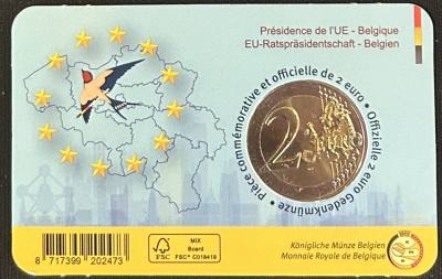 HEUR0631 MONEDA BELGICA 2 EUROS 2024 (Presidencia UE) COIN CARD
