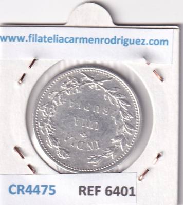CR4475 MONEDA INDIA PORTUGUESA 1 RUPIA 1912 11,6 GR PLATA