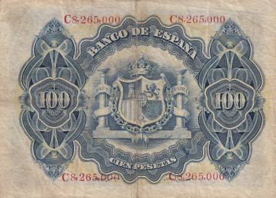 CRBS3268 BILLETE ESPAÑA 100 PESETAS 1906 SERIE C MBC-
