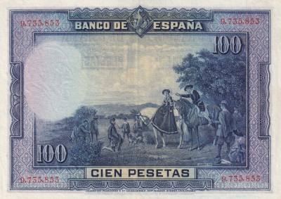 CRBS3273 BILLETE ESPAÑA 100 PESETAS 1928 SIN SERIE EBC+