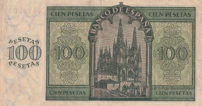 CRBS3324 BILLETE ESPAÑA 100 PESETAS 1936 SERIE X MBC