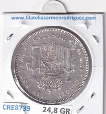 CRE8739 MONEDA ESPAÑA ALFONSO XIII 5 PESETAS 1893 *18*-- PGV