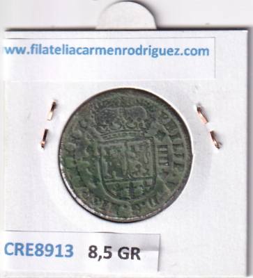 CRE8913 MONEDA ESPAÑA FELIPE V 4 MARAVEDIS 1713 VALENCIA COBRE