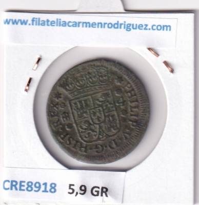 CRE8918 MONEDA ESPAÑA FELIPE V 4 MARAVEDIS 1742 SEGOVIA COBRE