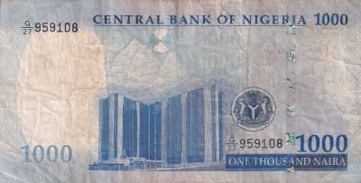 CRBX1817 BILLETE ANGOLA 1000 NAIRA 2022 USADO