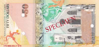 CRBX2738 BILLETE BERMUDAS 50 DOLARES 2009 SPECIMEN SIN CIRCULAR