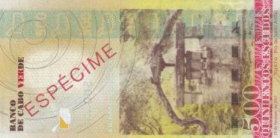 CRBX2739 BILLETE CABO VERDE 500 ESCUDOS 2007 SPECIMEN SIN CIRCULAR