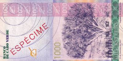 CRBX2743 BILLETE CABO VERDE 1000 ESCUDOS 2007 SPECIMEN SIN CIRCULAR