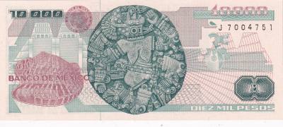 CRBX2766 BILLETE MEXICO 10000 PESOS 1987 SERIE LY SIN CIRCULAR