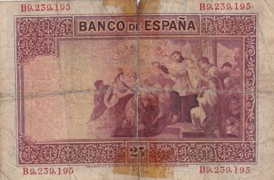CRBS2007 BILLETE ESPAÑA 25 PESETAS 1926 SERIE B MC