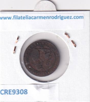 CRE9308 MONEDA ESPAÑA GOB. PROVISIONAL 2 CENTIMOS 1870 BARCELONA OM COBRE