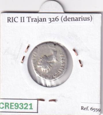 CRE9321 MONEDA ROMANA DENARIO ROMA TRAJANO SOL 114