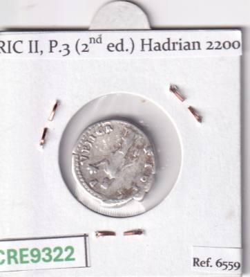 CRE9322 MONEDA ROMANA DENARIO ROMA ADRIANO FIDES 136