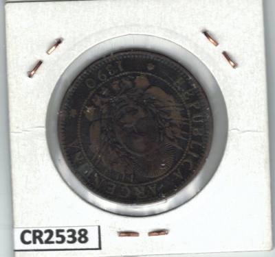 CR2538 MONEDA ARGENTINA 2 CENTAVOS 1890