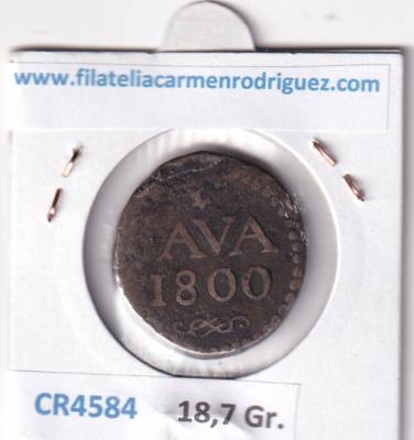 CR4584 MONEDA INDIAS ORIENTALES 1 STUIVER 1800 BRONCE
