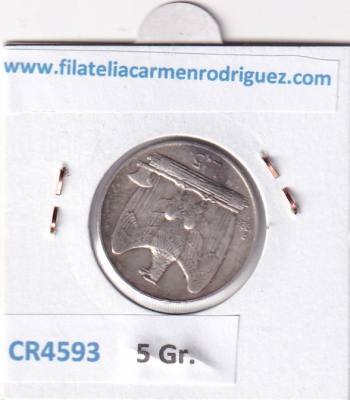 CR4593 MONEDA ITALIA VICTOR MANUEL III 5 LIRAS PLATA