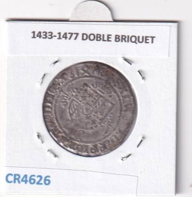 CR4626 MONEDA PAISES BAJOS BORGOÑA DUCADO BRAVANTE 1433-1477 DOBLE BRIQUET PLATA