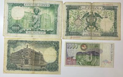 CRBL0620 LOTE 4 BILLETES ESPAÑA 1000 PESETAS VER FOTO