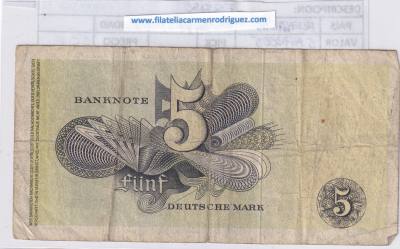 CRBX1264 BILLETE ALEMANIA 5 MARCOS 1948 ESCASO USADO