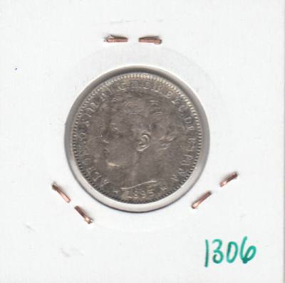 CRE1306 MONEDA  ESPAÑA PUERTO RICO ALFONSO XIII 1895 20 CENTAVOS DE PESO