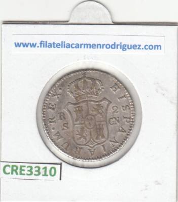 CRE3310 MONEDA ESPAÑA FELIPE IV 2 REALES 1805 SEVILLA PLATA MBC