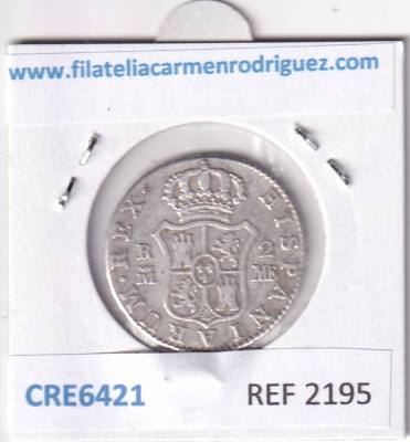 CRE6421 MONEDA ESPAÑA CARLOS IV 2 REALES 1790 MADRID MF PLATA