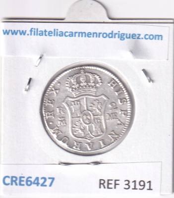 CRE6427 MONEDA ESPAÑA CARLOS IV 2 REALES 1793 MADRID MF PLATA