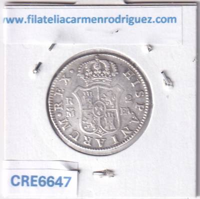CRE6647 MONEDA ESPAÑA CARLOS IV 2 REALES 1807 MADRID FA PLATA