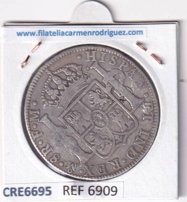 CRE6695 MONEDA ESPAÑA CARLOS III 8 REALES 1784 MEXICO FM PLATA