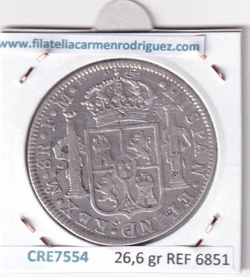 CRE7554 MONEDA ESPAÑA CARLOS IV 8 REALES 1790 LIMA FM