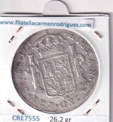 CRE7555 MONEDA ESPAÑA CARLOS IV 8 REALES 1792 LIMA IJ