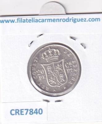 CRE7840 MONEDA ESPAÑA ALFONSO XII 20 CTS DE PESO MANILA 1885 PLATA RARA