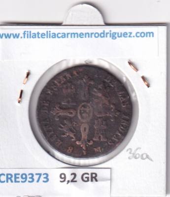 CRE9373 MONEDA ESPAÑA ISABEL II 8 MARAVEDIS 1835 JUBIA COBRE