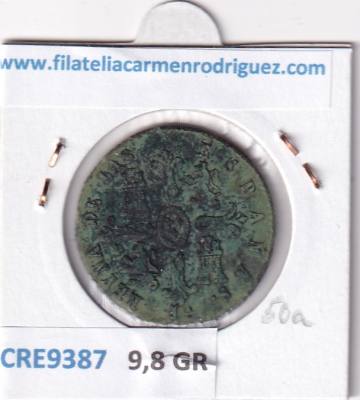 CRE9387 MONEDA ESPAÑA ISABEL II 8 MARAVEDIS 1849 JUBIA COBRE
