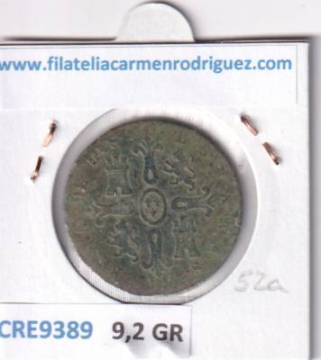 CRE9389 MONEDA ESPAÑA ISABEL II 8 MARAVEDIS 1850 JUBIA COBRE