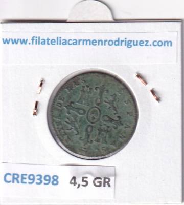 CRE9398 MONEDA ESPAÑA ISABEL II 4 MARAVEDIS 1840 SEGOVIA COBRE