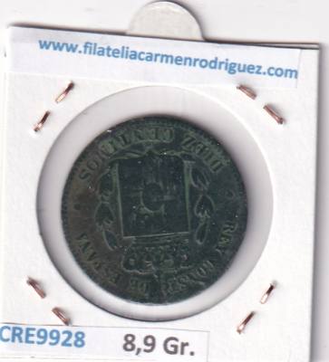 CRE9928 MONEDA ESPAÑA ALFONSO XII 10 CENTIMOS 1877 OM BARCELONA