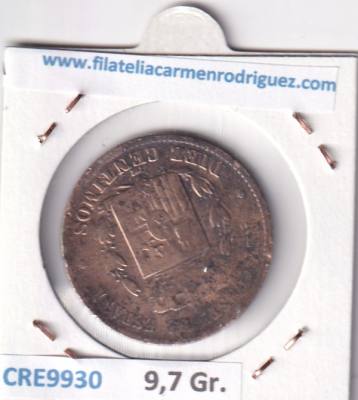 CRE9930 MONEDA ESPAÑA ALFONSO XII 10 CENTIMOS 1877 OM BARCELONA