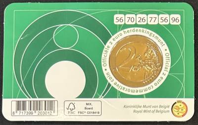 HEUR0698 MONEDA BELGICA 2 EUROS 2025 (Lotería Nacional) COIN CARD