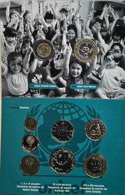 HEXP096 CARTERA PORTUGAL 50 AÑOS UNICEF 1999 9 MONEDAS