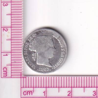 CRCAP134 MONEDA ESPAÑA ISABEL II 2 REALES 1853 BARCELONA PLATA